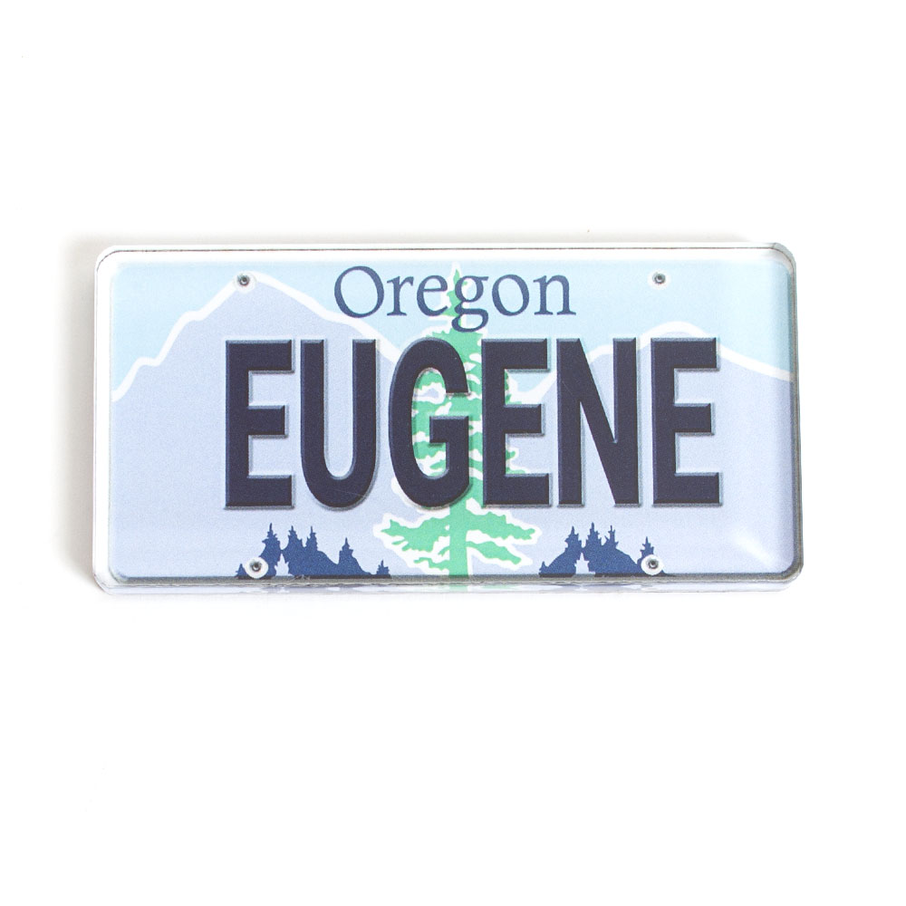 Morris Magnets, Acrylic Magnet, Eugene License Plate